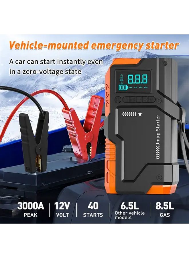 JKUOO Heavy Duty Car Jump Starter 5 in 1 Inflator 150 PSI Portable Charger LED Flashlight Machine Color - Image 5